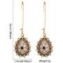 Vintage Luxury Red Pendant Earrings For Women Boho Resin/Stone Bridal Water Drop Earrings Female Fashion Jewelry Wedding Gift
