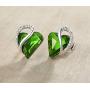 Leafael Infinity Love Crystal Heart Bundle Jewelry Set Peridot Green August Birthstone Gifts for Women Necklace Earrings Bracelet, Silver-tone