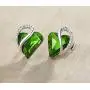 Leafael Infinity Love Crystal Heart Bundle Jewelry Set Peridot Green August Birthstone Gifts for Women Necklace Earrings Bracelet, Silver-tone