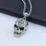 JczR.Y Vintage Skull Pendant Necklace Stainless Steel Gothic Skeleton Necklace for Men Women Punk Jewelry Gift