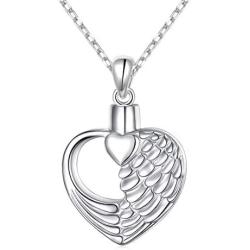 S925 Sterling Silver Urn Necklace for Ashes Cremation Memorial Keepsake Pendant Necklace Jewelry for Women