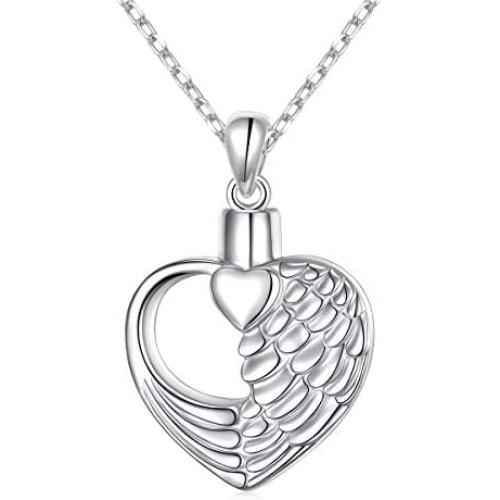 S925 Sterling Silver Urn Necklace for Ashes Cremation Memorial Keepsake Pendant Necklace Jewelry for Women