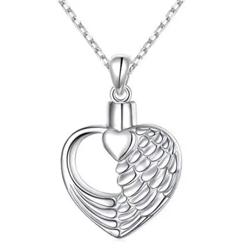 S925 Sterling Silver Urn Necklace for Ashes Cremation Memorial Keepsake Pendant Necklace Jewelry for Women