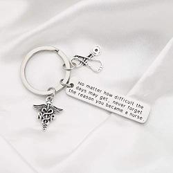 FUSTMW Nurse Gift Nurse Keychain RN Charm Nursing Graduation Gift Medical Jewelry Nurse Inspirational Gifts