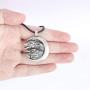 HAQUIL Viking Jewelry Wolf and Raven Pendant Leather Cord Necklace for Men and Women, 19.7''