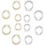 8 Pairs 18k Gold Plated Small Round Hoop Earrings Set Stainless Steel Hypoallergenic Nickel Free Cute Huggie Earrings for Women Girls 10 14 16MM EXGOX