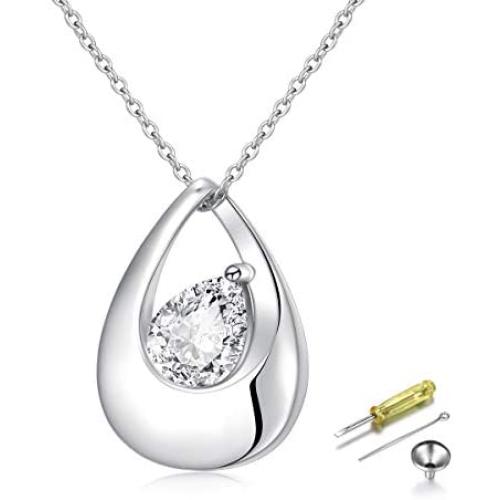 S925 Sterling Silver Urn Necklace for Ashes Cremation Memorial Keepsake Pendant Necklace Jewelry for Women