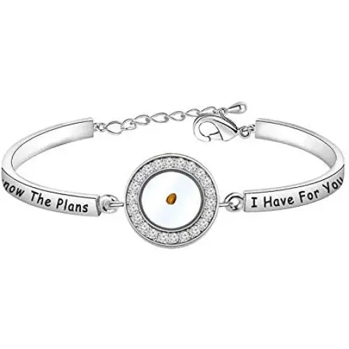 HOLLP Faith Jewelry Religious Bracelet For I Know The Plans I Have For You Mustard Seed Bracelet Christian Gift HOLLP Faith Jewelry Religious Bracelet For I Know The Plans I Have For You Mustard Seed Bracelet Christian Gift