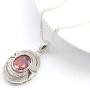 GZJY Red Cubic Zirconia Women Jewelry Set Silver Color Bracelet Earrings Necklace Pendant Jewelry