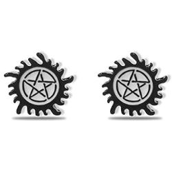 Supernatural Earring Pentacle Stud Winchester Inspired Jewelry Supernatural TV Show Fans Gift