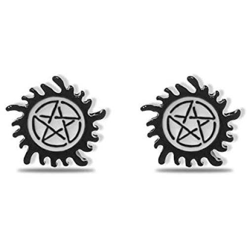Supernatural Earring Pentacle Stud Winchester Inspired Jewelry Supernatural TV Show Fans Gift