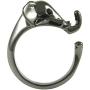 Ellenviva Elephant Adjustable Animal Wrap Ring Shiny Graphite Tone