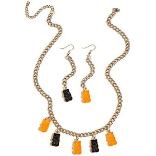 Pingyongchang Gradient Twinkling Gummy Bear Earring Necklace Set Creative Cute Mini Cartoon Bears Multicolor Resin Candy Pendant Jewelry for Women Girls Teens Wife Daughter Sister Birthday Gift Pingyongchang Gradient Twinkling Gummy Bear Earring Necklace Set Creative Cute Mini Cartoon Bears Multicolor Resin Candy Pendant Jewelry for Women Girls Teens Wife Daughter Sister Birthday Gift