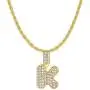FW Jewelry Iced Out Bling Hip Hop Silver Gold Diamond Bubble Initial Letter Pendant Tennis Chain Necklaces A to Z 20 Inches FW Jewelry Iced Out Bling Hip Hop Silver Gold Diamond Bubble Initial Letter Pendant Tennis Chain Necklaces A to Z 20 Inches