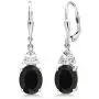 Gem Stone King 925 Sterling Silver Black Onyx Dangle Earrings For Women 5.00 Cttw Gemstone Birthstone Oval 10X8MM Gem Stone King 925 Sterling Silver Black Onyx Dangle Earrings For Women 5.00 Cttw Gemstone Birthstone Oval 10X8MM