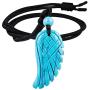 SUNYIK Crystal Angel Wing Pendant Necklace for Unisex, Hand Carved Healing Stone with Adjustable Braided Rope Jewelry