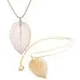 HUNO Real Filigree Leaf Necklace Natural Leaves Long Pendant Fashion Jewelry HUNO Real Filigree Leaf Necklace Natural Leaves Long Pendant Fashion Jewelry