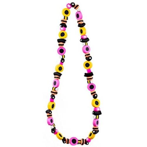 JOE COOL Bead String Necklace Liquorice Allsorts Elasticated Made with Resin
