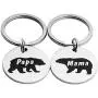 Meibai Mama Bear and Papa Bear Matching Keychains for Couples Mom & Dad Husband and Wife