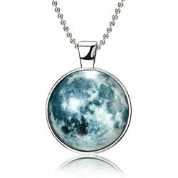 iDMSON Moon Necklace Glow in The Dark Magical Fairy Necklace for Women Girls