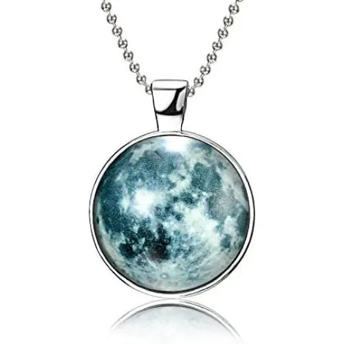 iDMSON Moon Necklace Glow in The Dark Magical Fairy Necklace for Women Girls iDMSON Moon Necklace Glow in The Dark Magical Fairy Necklace for Women Girls