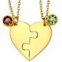 FaithHeart BFF Puzzle Stitching Necklace 2/3/4/5/6/7/8 Pcs Stainless Steel Personalized Name Heart Pendants Family Love Jewelry Free Engrave Friendship Forever Necklaces Set with Delicate Packaging