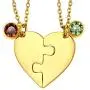 FaithHeart BFF Puzzle Stitching Necklace 2/3/4/5/6/7/8 Pcs Stainless Steel Personalized Name Heart Pendants Family Love Jewelry Free Engrave Friendship Forever Necklaces Set with Delicate Packaging