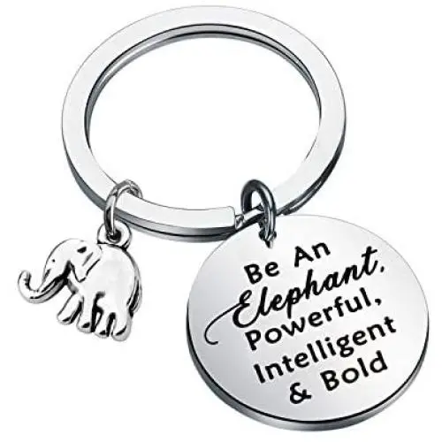 SEIRAA Elephant Gifts Elephant Keychain Be an Elephant Powerful Intelligent and Bold Inspirational Gift for Graduate Elephant Lovers
