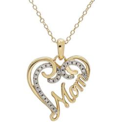 Hallmark Jewelry for Women, Sterling Silver Heart Shaped ‘Mom’ Pendant Necklace