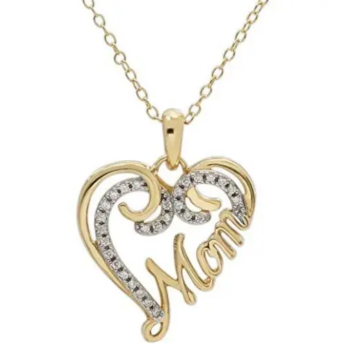 Hallmark Jewelry for Women, Sterling Silver Heart Shaped ‘Mom’ Pendant Necklace Hallmark Jewelry for Women, Sterling Silver Heart Shaped ‘Mom’ Pendant Necklace
