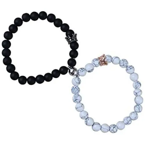 1Pair Magnetic Couples Bracelets Set Mutual Attraction Natural Stone Volcanic Beads Matching Stretch Bracelets for Women Men Lover Distance Relationship Jewelry 1Pair Magnetic Couples Bracelets Set Mutual Attraction Natural Stone Volcanic Beads Matching Stretch Bracelets for Women Men Lover Distance Relationship Jewelry