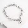 Heart Initial Chain Bracelet for Women Gifts 26 Letter Charms Bracelet Stainless Steel Link Bracelets Birthday Christmas Jewelry for Women Girl Teen