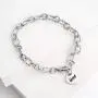 Heart Initial Chain Bracelet for Women Gifts 26 Letter Charms Bracelet Stainless Steel Link Bracelets Birthday Christmas Jewelry for Women Girl Teen