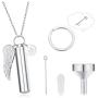 LOYALLOOK Urn Necklaces for Human Pet Ashes Angel Wing Cylinder Memorial Urn Necklace Stainless Steel Cremation Jewelry Urn Keychain for Ashes