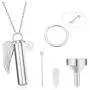 LOYALLOOK Urn Necklaces for Human Pet Ashes Angel Wing Cylinder Memorial Urn Necklace Stainless Steel Cremation Jewelry Urn Keychain for Ashes