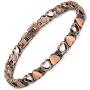 Feraco Women Copper Magnetic Bracelet Magnet Therapy Bracelets Pain Relief for Arthritis Love Heart 99.99% Solid Copper Jewelry Adjustable with 2 Buckets