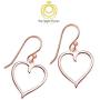 Big Apple Hoops - High Polished Genuine 925 Sterling Silver Lovely Heart Drop Dangle Earrings in 3 Color Rose, Silver or Gold Ideal Gifts for Women, Teens, Men
