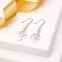 EVER FAITH Womens 925 Sterling Silver CZ Sweet Love Heart Hook Dangle Earrings Clear