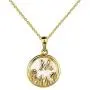 KissYan Round Initial Necklace 14K Gold Plated Alphabet Letter Pendant Circle Disc Necklace, A-Z Minimalist Jewelry Gift for Women Girl