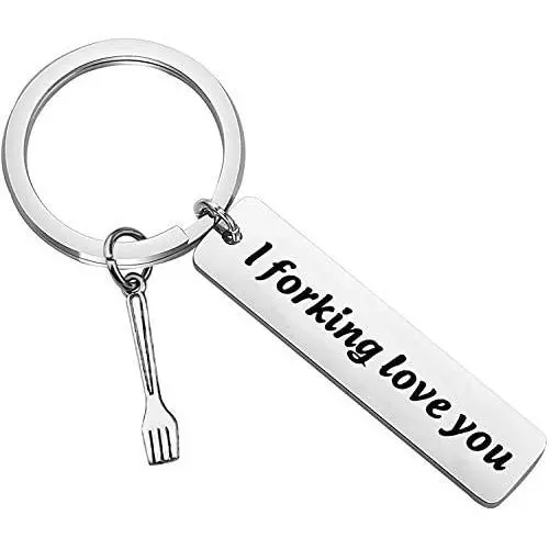HOLLP Lunch Lady Keychain Gift Lunch Lady Jewelry I Forking Love You Keychain Gift for Lunch Lady Cooker Cafeteria Worker Buffet Workers HOLLP Lunch Lady Keychain Gift Lunch Lady Jewelry I Forking Love You Keychain Gift for Lunch Lady Cooker Cafeteria Worker Buffet Workers