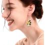 DAMLENG Charm Chic Artist Matte Gold Palette Paint Brush Dangle Drop Earrings for Women Girls Artist Art Teacher Statement Jewelry Gifts
