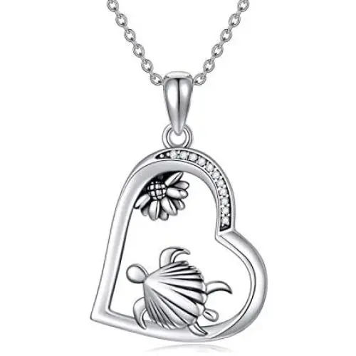 Rikelus 925 Sterling Silver Sea Turtle Pendant Necklace Jewelry Gifts for Christmas Birthday Rikelus 925 Sterling Silver Sea Turtle Pendant Necklace Jewelry Gifts for Christmas Birthday