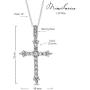 MIA SARINE Sterling Silver Round Cubic Zirconia Fleurette Cross Necklace for Women