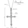 MIA SARINE Sterling Silver Round Cubic Zirconia Fleurette Cross Necklace for Women MIA SARINE Sterling Silver Round Cubic Zirconia Fleurette Cross Necklace for Women