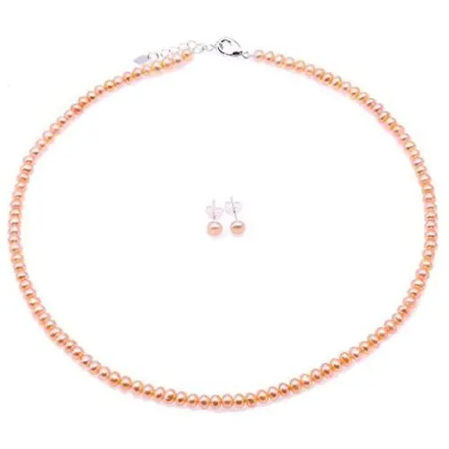 JYX Pearl Necklace Set AA+ 4-5mm Tiny Pink Freshwater Cultured Pearl Necklace Bracelet and Earrings Set for Women and Girls JYX Pearl Necklace Set AA+ 4-5mm Tiny Pink Freshwater Cultured Pearl Necklace Bracelet and Earrings Set for Women and Girls