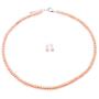 JYX Pearl Necklace Set AA+ 4-5mm Tiny Pink Freshwater Cultured Pearl Necklace Bracelet and Earrings Set for Women and Girls