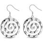YAZILIND Drop Dangle Earrings Silver Hollow Circle Vintage Boho Women Fish Hook Earrings Dainty Personalized Statement Jewelry