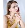 DAMLENG Chic Hypoallergenic Colorful Crystal Long Tassel Flower Stud Earrings Boho Floral Dangle Earrings for Women Girls