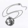 Wild Hunt Wolf Obsidian Star Swallow Witcher Cosplay Round Medallion Women Men Punk Jewelry Pendant Necklace Chain