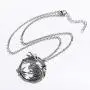 Wild Hunt Wolf Obsidian Star Swallow Witcher Cosplay Round Medallion Women Men Punk Jewelry Pendant Necklace Chain